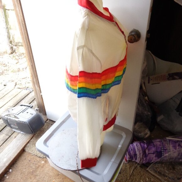 Vintage 80s Zip Front HAWAII Rainbow Jogging Running Windbreaker Jacket Nylon XL - Picture 8 of 11